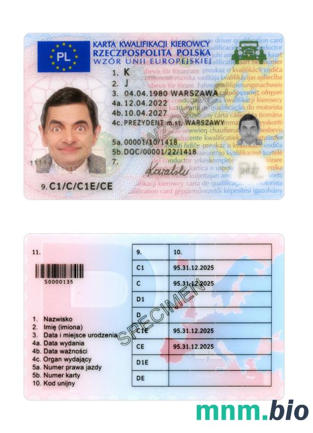 Polskie prawo jazdy 2022-obecnie ze wszystkimi czcionkami